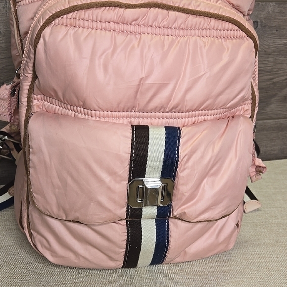 Juicy Couture Pink Puffer Backpack with Striped Detail - Picture 2 of 9